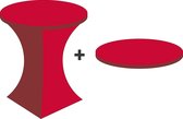 Tafelrok stretch - Tafelhoes met topcover voor statafel - rood
