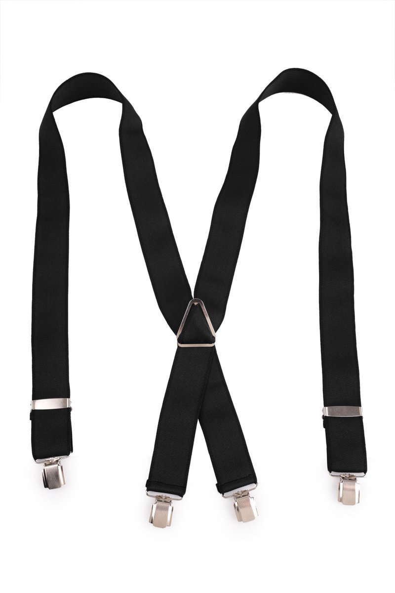 Barcelona Bretels - Heren - X-vorm - 4 clips - 3.5cm Breed -Verstelbaar - Zwart