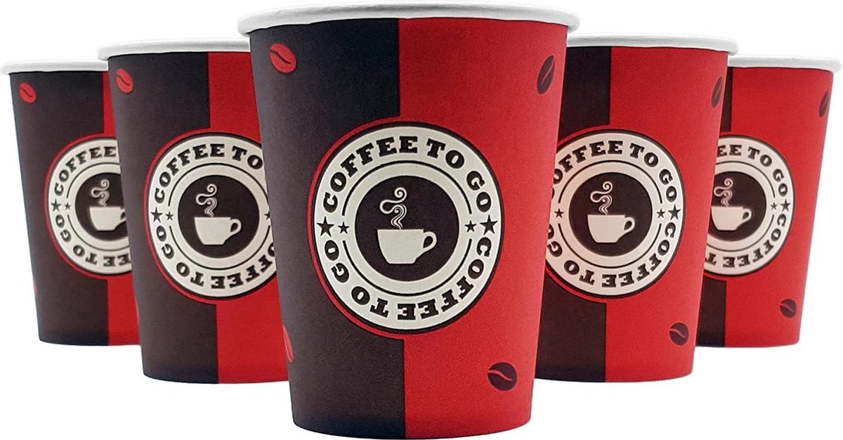 Koffie to go beker | 200 ml | 1000 stuks | 8 OZ | Top kwaliteit | Biologisch afbreekbaar | Coffee to go cup | 0,2 | Wegwerpbekers