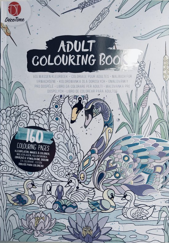 Livre de coloriage pour adultes 160 Pages 'Swans' - Coloriage adulte - Deco  Time Animaux