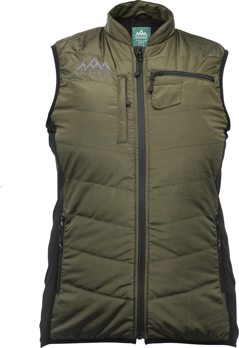 Heat Experience Women`s Heated Hunting Vest GREEN L - Verwarmd vest - Verwarmde kleding - Groen