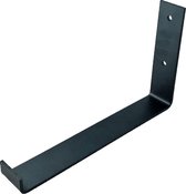 GoudmetHout Industriële Plankdrager L-vorm UP 25 cm - Per stuk - Staal - Mat Zwart - 4 cm x 25 cm x 15 cm