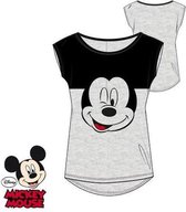 Disney Mickey Mouse dames shirt, volwassenen, zwart/grijs, maat L