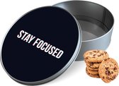 Koektrommel Stay Focused Rond - Bewaarblik 15x15x5 cm