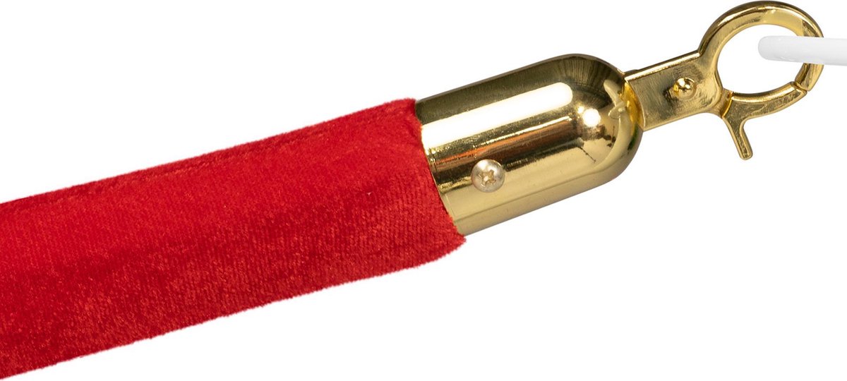 Velours koord rood met messing sluiting