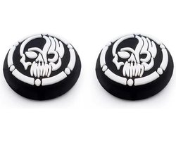PS5 Thump grips| Thumb Sticks | Controller Caps - set 2 x zwart wit SKULL