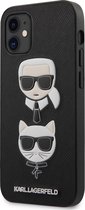 Zwart hoesje van Karl Lagerfeld - Backcover - iPhone 12 Mini - Saffiano