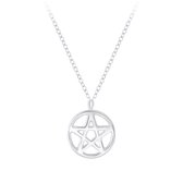 zilveren ketting pentagram hanger | ketting dames | Zilverana | sieraden vrouw | wicca sieraden