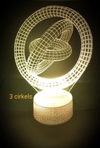 "3 CIRKELS" 3D led lamp - CRAQ