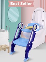 Wc Verkleiner met Trapje – Toilettrainer – Peuter – Toiletverkleiner – met Opstapje – Wc Trainer – Wc Bril – Opklapbaar – Blauw