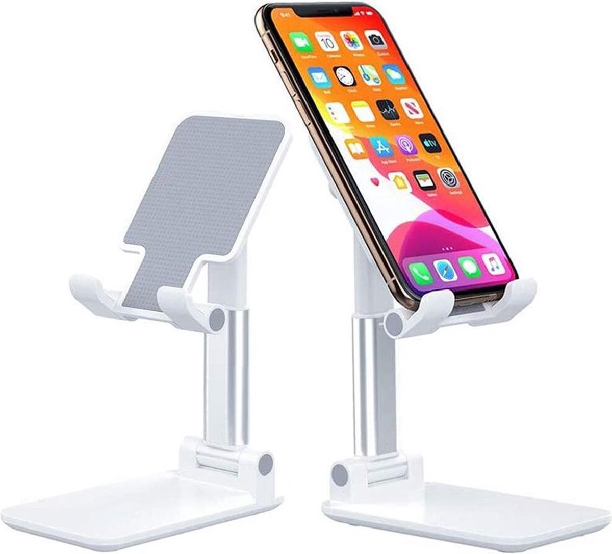 DrPhone FDPS – Mobiele Telefoon Stand – Opvouwbaar – Universeel Voor Mobiele Telefoon – E-readers – Tablet - Parel Wit