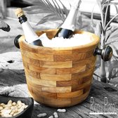 Rico & Plato unieke houten ijsemmer - wijnkoeler ‘Angelia’ vervaardigd uit gecertifeerd teakhout.