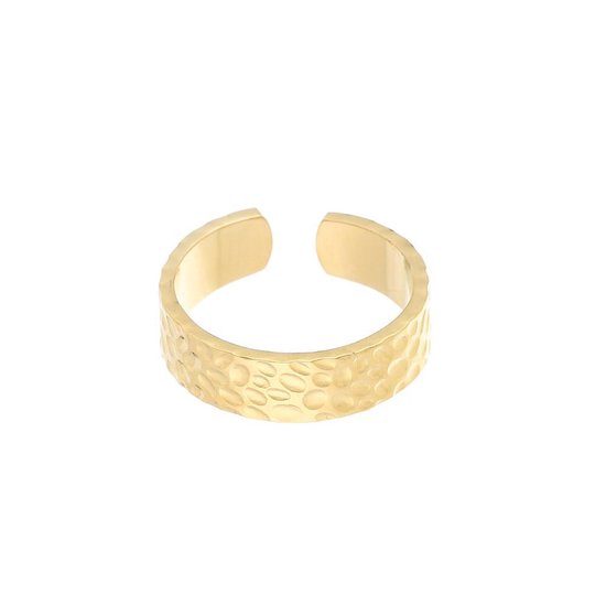 LOUVABEL - Ring - Goud - Breed - One Size - Stainless Steel | bol.com