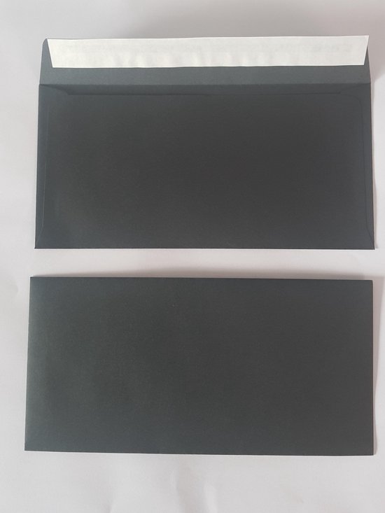 goedkeuren geloof Leger 25x Zwarte envelop DL (229mm x 114mm) 120 gr/m | bol.com