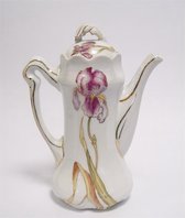Theepot - Porseleinen theepot - Geschilderde Bloem - 25 cm hoog