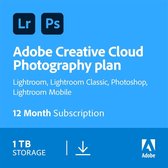 Adobe Creative Cloud Photography Plan - 1 Apparaat - 1 Jaar - 1TB Cloudopslag - Nederlands / Engels - Windows / Mac Download