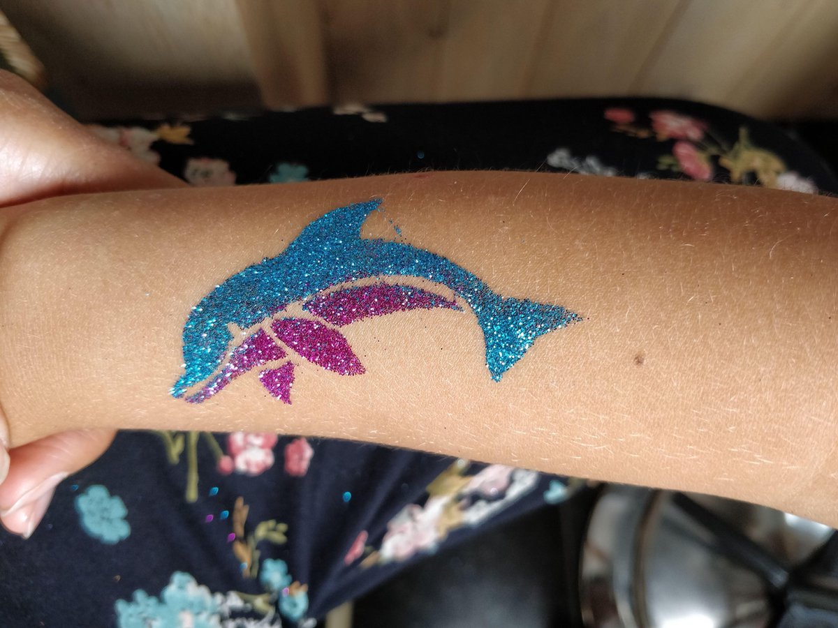 Glitter tattoo complete set voor kinderen meisjes met 20 sjablonen
