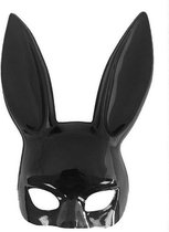 Konijnenmasker Zwart Glimmend Unisex One Size