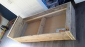 Bed ''Block'' van Gebruikt steigerhout eenpersoonsbed met 2 lade 90x200cm