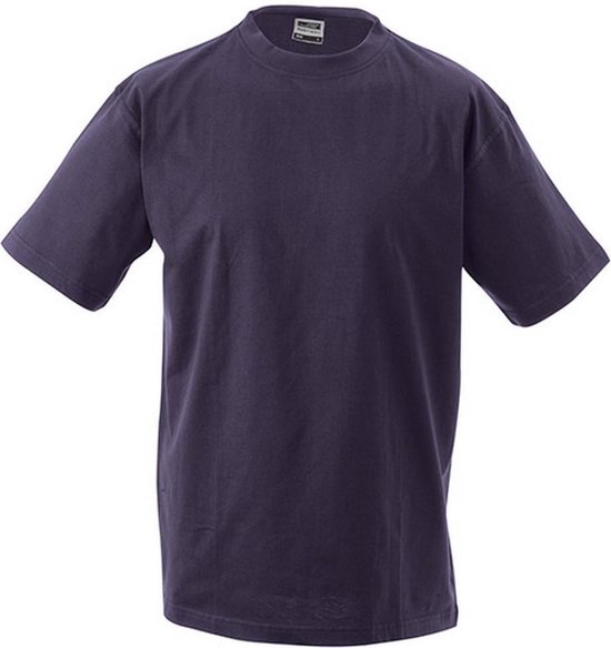 James and Nicholson - T-shirt unisexe à col rond Medium (violet foncé)