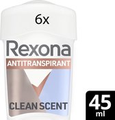 Rexona Deodorant Stick MaxPro Clean Scent - voordeelverpakking 6x 45 ml