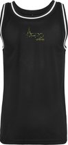 FitProWear Sporthemd Man - Zwart / Wit - Maat XXXXL - Sporthemd -  Basketbal Hemd - Fitnesshemd - Hemd - Sportkleding - Basketbal kleding - Mouwloos - Mesh Tanktop - Tanktop - Poly