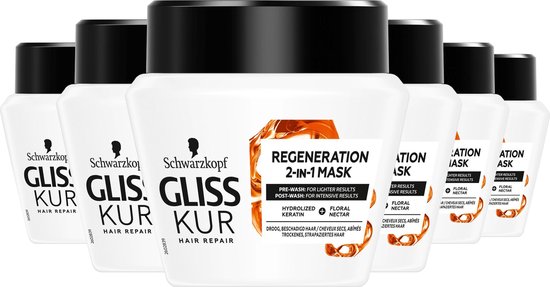 Gliss Kur Total Repair Intensive-Repair-Mask pot 6x 300 ml - Voordeelverpakking