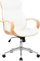 Bureaustoel - Ergonomische bureaustoel - Mobiel - In hoogte verstelbaar - Hout - Wit - 63x68x108 cm