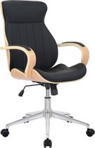 Bureaustoel - Ergonomische bureaustoel - Mobiel - In hoogte verstelbaar - Hout - Zwart - 63x68x108 cm