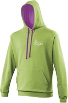 FitProWear Multicolour Hoodie Unisex - Lime Groen / Paars - Maat S - Dames - Heren - Trui - Sporttrui - Sweater - Hoodie - Katoen / Polyester - Trui Capuchon - Sportkleding