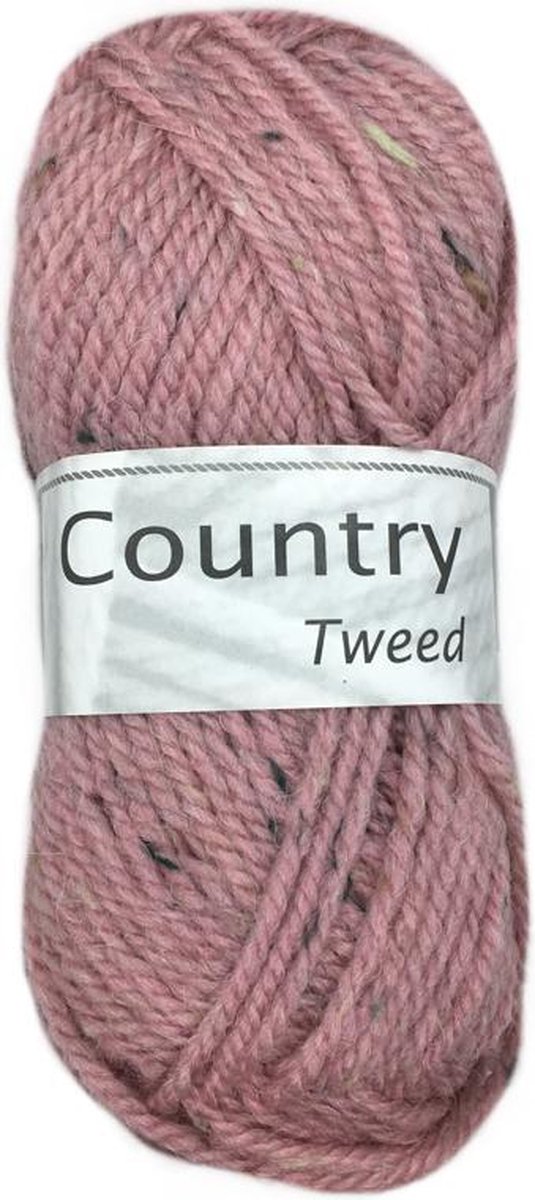 Cheval Blanc Country Tweed wol en acryl garen - roze (289) - pendikte 4 a 4,5 mm - 1 bol van 50 gram