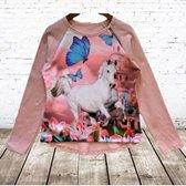Shirt met paard zacht roze -s&C-86/92-Longsleeves meisjes