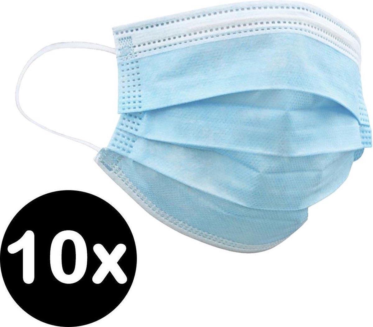 Mondkapjes - Wegwerp Mondmasker - Mondkapje Niet Medisch - Blauw - 10x