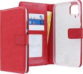 Huawei P40 Lite Bookcase hoesje - CaseBoutique - Solide Rouge - cuir artificiel