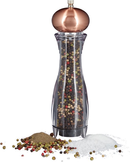 Moulin poivre / sel 2 compartiments avec broyeur céramique 22 cm, Assaisonnement