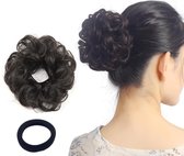 Curly Hair Wrap Extension | Hair | Donker Bruin  | Knot |Haar Extension Elastiek |Bun |Hair Bun |Haar Extension