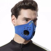 hoge kwaliteit Masker BLAUW incl. 1 x filter Voor Op De Fiets Of Motor - Ademend Ventielmasker - Fijnstof Mondkapje sportmask