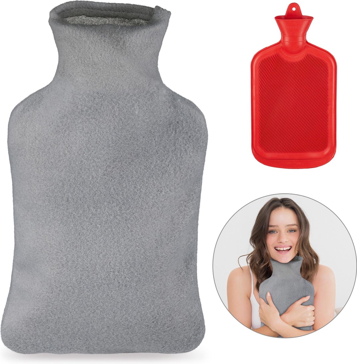 Goedkoopste warm water kruik met hoes - zacht - 2 l bedkruik - tegen pijn - rubber