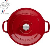 Chasseur Ronde Stoofpan in Geëmailleerd Gietijzer  Rood 4 l - 24 cm.