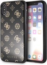 GUESS Double Layer Glitter Backcase Hoesje iPhone XS / X - Zwart