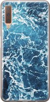 Samsung Galaxy A7 2018 hoesje siliconen - Oceaan - Soft Case Telefoonhoesje - Natuur - Blauw