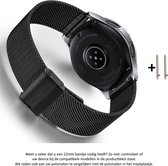 22mm Milanees Stalen Sporthorloge Bandje Bandje Zwart voor (zie compatibele modellen) Samsung, Asus, LG, Kronoz, Seiko en Pebble - toggleslot – Milanese RVS Armband Black - Gear S3