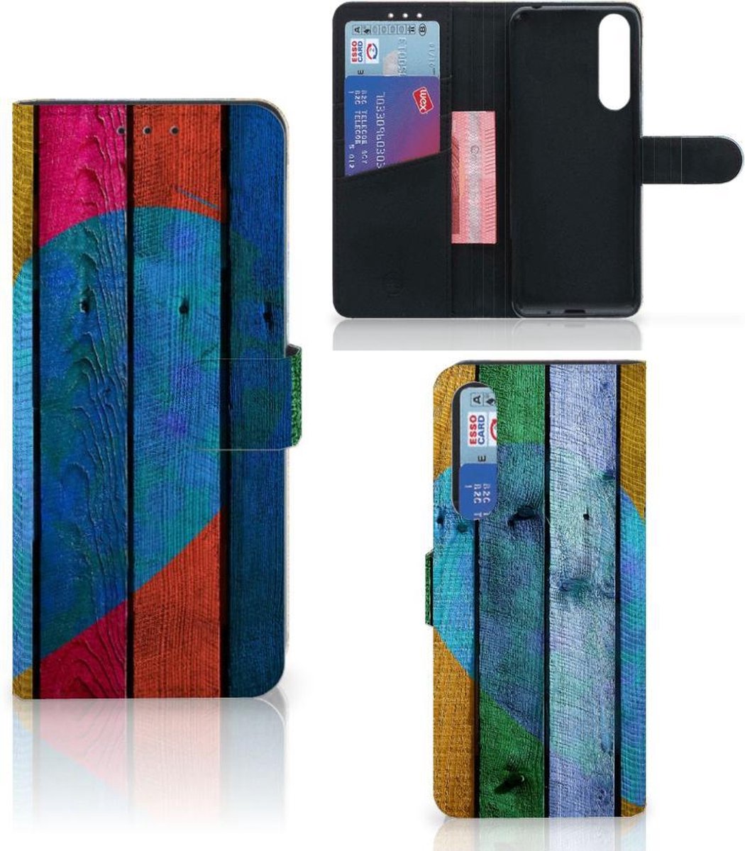 Book Case voor Sony Xperia 1 II Book Style Case Wood Heart - Cadeau voor je Vriend