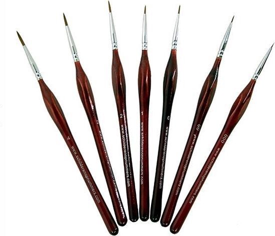 Schilderenopnummers.com® penselen van Marterhaar - 7 stuks - Penselen  speciaal voor... | bol.com