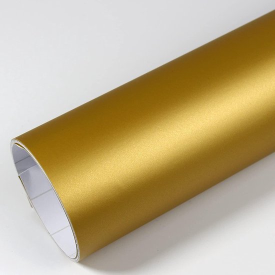 Nuttig Onbevredigend troosten Vinyl wrap folie voor auto of keuken, 5m x 1.5m, mat goud autofolie |  bol.com