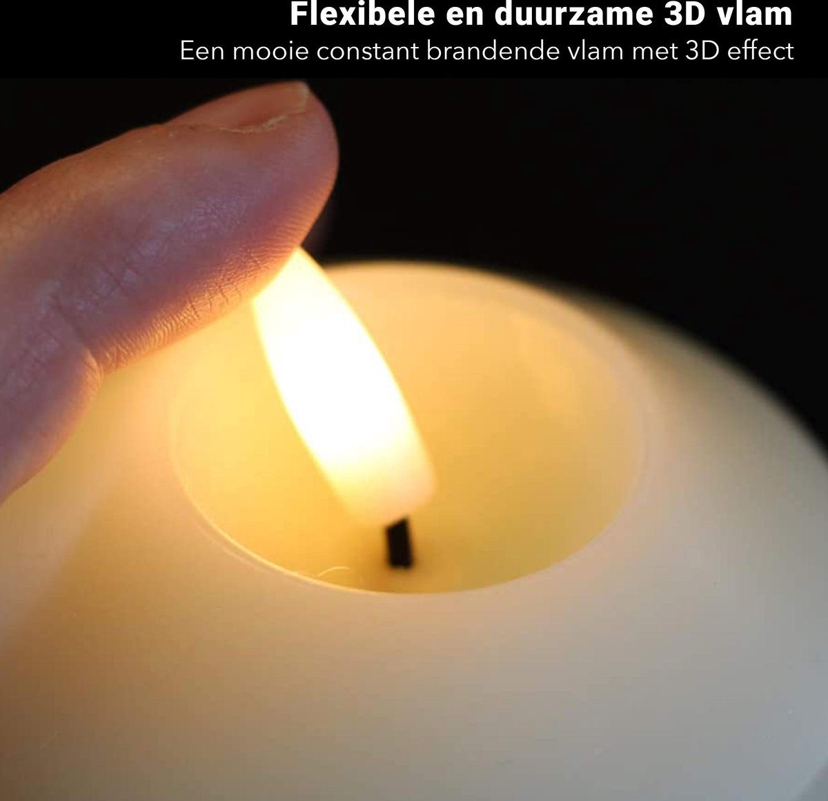 Bougie LED en Cire véritable avec flamme 3D - Faux Bougies avec flamme sur  piles | bol
