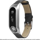 Zwart / Donkergrijs Denim bandje geschikt voor TomTom Touch / Touch Cardio - horlogeband - polsband - strap - spijkerstof