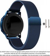 22mm Milanees Bandje Blauw voor Samsung, LG, Asus, Pebble, Huawei, Cookoo, Vostok en Vector - magneetsluiting – Milanese RVS Armband blue - Gear S3 - Zenwatch - Regenboog - 22 mm