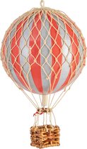 Authentic Models - Luchtballon Floating The Skies - zilver/rood - diameter luchtballon 8,5cm