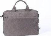 Sparwell Tas - sac pour ordinateur portable en cuir - mallette - sac de travail - cartable - 14 pouces / 15,5 pouces / 16 pouces - Grijs